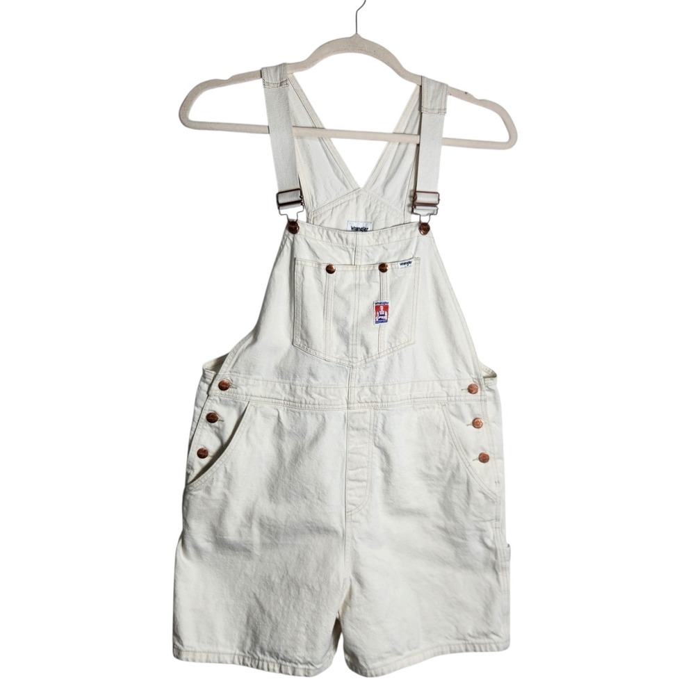Wrangler Casey Jones Heritage Utility Denim Shortalls Cream Off-White Large